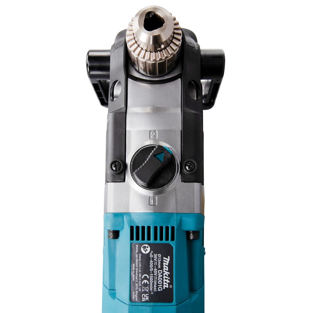 Аккумуляторная угловая дрель Makita DA001GZ, 40 В, 136 Нм, 1500 об/мин, без АКБ и ЗУ