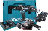 Аккумуляторный набор Makita, 40 В: УШМ GA029 + дрель-шуруповерт DF001, с АКБ 2.5 Ач и ЗУ, в кейсе MakPac
