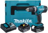 Аккумуляторная ударная дрель-шуруповерт Makita DHP453RTJ, 18 В, 1300 об/мин, 19500 уд/мин, с 2 АКБ 5 Ач и ЗУ, в кейсе MakPac
