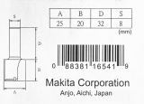 Фреза пазовая с 2 режущими кромками Makita 25x20x8x32x2T, D-10372