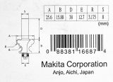 Фреза кромочная фигурная Makita 25.4х15, 9х8х38х2Т, D-11835