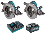 Набор Makita: 2 aккумуляторные дисковые пилы HS011GZ, 260 мм, 3500 об/мин + аккумулятор BL4040, 40 В, 4 Ач + быстрое зарядное устройство DC40RA, PT982