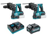 Набор Makita: 2 аккумуляторных перфоратора HR004GZ, 2.9 Дж, 5000 уд/мин + аккумулятор BL4040, 40 В, 4 Ач + быстрое зарядное устройство DC40RA, PT985