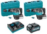Набор Makita: 2 аккумуляторных отбойных молотка HM001GZ02, 9.4 Дж, 2600 уд/мин + аккумулятор BL4040, 40 В, 4 Ач + быстрое зарядное устройство DC40RA, PT986