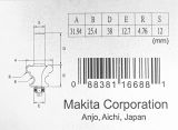 Фреза кромочная фигурная Makita 31.8х25, 4х12х38х2Т, D-11841
