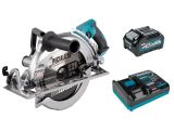 Набор Makita: аккумуляторная дисковая пила RS002GZ, 40 В, 260 мм, 4000 об/мин + АКБ BL4040, 40 В, 4 Ач + ЗУ DC40RA, 40 В, 6 А, PT1032