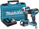 Аккумуляторный набор Makita, 18 В: дрель-шуруповерт DHP485 + шурупеворт DTD153, с АКБ 5 Ач и ЗУ, в кейсе