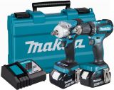 Аккумуляторный набор Makita, 18 В: гайковерт DTW300 + дрель-шуруповерт DDF485, с 2 АКБ 5 Ач и ЗУ, в кейсе