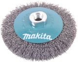 Щетка проволочная конусная Makita (d115 мм, толщ. проволоки 0.5 мм, гофрированная, металл, M14x2), D-39849