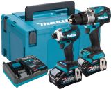 Аккумуляторный набор Makita, 40 В: дрель-шуруповерт DF001 + шуруповерт TD001, с АКБ 2.5 Ач и ЗУ, в кейсе MakPac