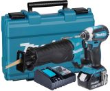 Аккумуляторный набор Makita, 18 В: сабельная пила DJR187 + шуруповерт DTD153, с АКБ 5 Ач и ЗУ, в кейсе