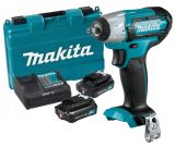 Аккумуляторный ударный гайковерт Makita TW161DWAE, 2400 об/мин, с 2 АКБ 2 АЧ и ЗУ, в кейсе