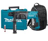 Набор Makita: перфоратор HR2470, 780 Вт, 2.4 Дж, 4500 уд/мин, в кейсе + рюкзак PGH-190100 + смазка для буров 196804-7, PT1047