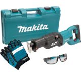 Набор Makita: сабельная пила JR3070CT, 1510 Вт, 2800 ход/мин + перчатки "Механик" PGH-160350-L + защитные очки PGW-180110, прозрачные, PT1050