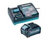 Набор: аккумуляторная угловая шлифмашина Makita GA005GZ, 125 мм, 8500 об/мин + аккумулятор с зарядным устройством Makita (XGT, 1x4.0Ач, DC40RA) 191J67-0