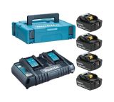 Набор Makita PSK MKP2PT184: 4 АКБ BL1850B, Li-Ion, 18 В, 5 Ач и быстрое двойное ЗУ DC18RD, 7.2-18 В, 2x9 А, в кейсе MakPac, 198312-4