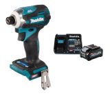 Набор: аккумуляторный ударный шуруповерт Makita TD001GZ + аккумулятор с зарядным устройством Makita (XGT, 1x4.0Ач, DC40RA) 191J67-0
