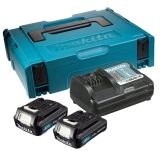 Набор Makita PSK MKP1WY122: 2 аккумулятора BL1016, Li-Ion, 10.8 В, 5 Ач, зарядное устройство DC10WDA, кейс MakPac, (197643-8)