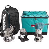 Набор Makita: кромочный фрезер RT0700CX2, 710 Вт, 30000 об/мин + рюкзак PGH-190100, PT1013