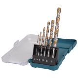 Набор сверл Makita по металлу HSS-TiN, 6 шт. (2,3,4,5,6,8 мм), D-77241