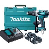 Аккумуляторная дрель-шуруповерт Makita DDF458RFE, 18 В, 2000 об/мин, с 2 АКБ 3 Ач и ЗУ, в кейсе