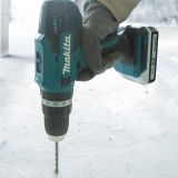 Аккумуляторная ударная дрель-шуруповерт Makita HP488DWAE, 18 В, 1400 об/мин, 21000 уд/мин, с 2 АКБ 2 Ач и ЗУ, в кейсе