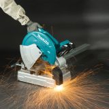 Набор Makita: аккумуляторная отрезная пила DLW140Z, 355 мм, 3800 об/мин + 2 аккумулятора BL1850B, 18 В, 5 Ач + зарядное устройство DC18RD, PT997