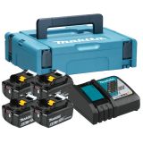 Набор Makita MKP1RG184: 4 аккумулятора BL1860B, Li-Ion, 18 В, 6 Ач и зарядное устройство DC18RC, 18 В, 2 A, в кейсе MakPac, 198142-3