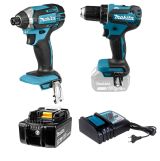 Набор: аккумуляторный ударный шуруповерт Makita DTD152Z + аккумуляторная дрель-шуруповерт Makita DDF485Z + аккумулятор + зарядное устройство, PT863