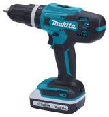 Аккумуляторная ударная дрель-шуруповерт Makita HP488DWAE, 18 В, 1400 об/мин, 21000 уд/мин, с 2 АКБ 2 Ач и ЗУ, в кейсе