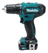 Набор Makita: аккумуляторная дрель-шуруповерт DF333DWAE, 12 В, 30 Нм, 1700 об/мин, с 2 АКБ 2 Ач и ЗУ, в кейсе + набор бит E-03084, 31 шт., PT1044