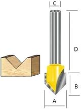 Фреза V-образная 90° Makita 15, 9х12, 7х12х38х2Т, D-10718