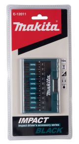 Бита Makita PH1,PH2,PH3,PZ1,PZ2,PZ3,T15,T20,T25,T30, 50 мм, хвостовик 1/4", 10 шт. (E-12011)