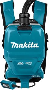 Аккумуляторный ранцевый пылесос Makita DVC261, 2х18 В, 2 л, с 2 АКБ 5 Ач, без ЗУ (DUST-KITM15)