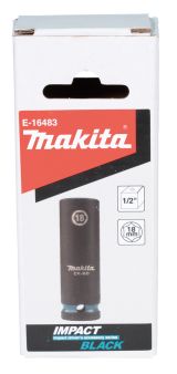 Ударная удлиненная торцовая головка Makita Impact Black 1/2" 18x81, 5 мм , E-16483
