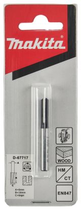 Фреза Makita пазовая с 2 режущими кромками "Standard", 6х16х48 мм, (D-67717)