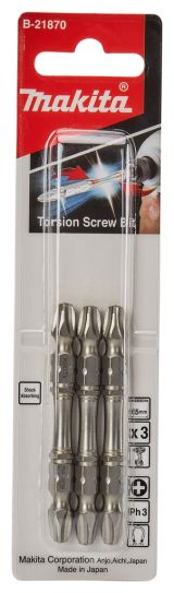 Насадка Makita двусторонняя Silver Torsion PH3, 65 мм, E-form (MZ), 3 шт., B-21870