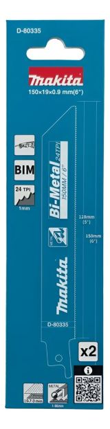 Полотно для сабельной пилы Makita D-80335, по металлу, 2 шт.