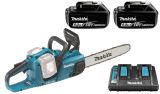Набор Makita: аккумуляторная цепная пила DUC353Z + 2 аккумулятора 5 Ач BL1850B + зарядное устройство DC18RD, PT966