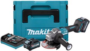 Аккумуляторная угловая шлифмашина Makita GA005GM201, 40 В, 125 мм, 8500 об/мин, с 2 АКБ 4 Ач и ЗУ, в кейсе