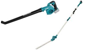 Набор: аккумуляторный штанговый кусторез Makita UN460WDWA c АКБ и ЗУ + аккумуляторный воздуходув Makita UB101DZ