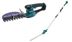 Набор: аккумуляторный штанговый кусторез Makita UN460WDWA c АКБ и ЗУ + кусторез аккумуляторный Makita UH201DZ