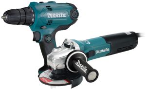 Набор электроинструмента Makita: дрель-шуруповерт DF0300 + угловая шлифмашина GA5090X01 (ACSET-10)