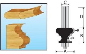 Фреза кромочная фигурная Makita 31.8х25, 4х12х38х2Т, D-11841