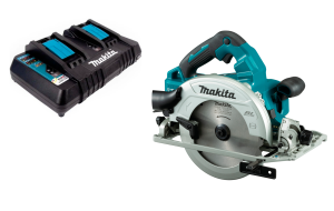 Набор: аккумуляторная дисковая пила Makita DHS782ZJ без АКБ + зарядное устройство Makita 630876-7
