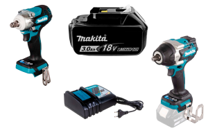 Набор: аккумуляторный ударный гайковерт Makita DTW300Z + аккумуляторный ударный гайковерт Makita DTW700Z + аккумулятор Makita 632M83-6 + зарядное устройство Makita 630793-1