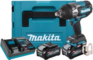 Аккумуляторный гайковерт Makita TW001GM201, 40 В, 2050 Нм, 2500 уд/мин, с 2 АКБ 4 Ач и ЗУ, в кейсе MakPac