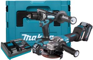Аккумуляторный набор Makita, 40 В: УШМ GA029 + дрель-шуруповерт DF001, с АКБ 2.5 Ач и ЗУ, в кейсе MakPac