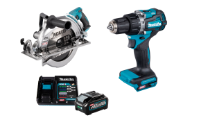 Набор: аккумуляторная дисковая пила Makita RS002GZ + аккумуляторная дрель-шуруповерт Makita DF002GZ + аккумулятор с зарядным устройством Makita 191J67-0