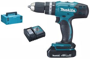 Аккумуляторная ударная дрель-шуруповерт Makita 1300 об/мин, 42 Нм, 2 АКБ х 2.0 Ah и ЗУ, в кейсе, DHP453RAJ